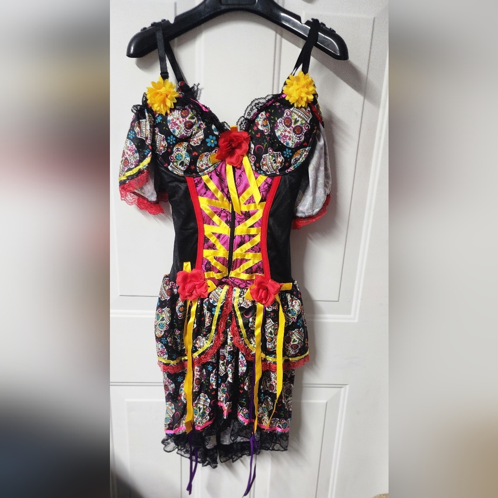 Party King Shaper Costumes Day of the Dead Dress Sz Women S Pre-Owned Muertos